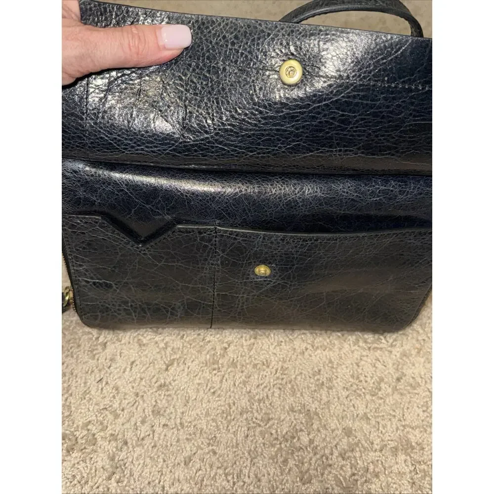 12th Street by Cynthia Vincent Leila Glazed Leather Double-Zip Crossbody Bag